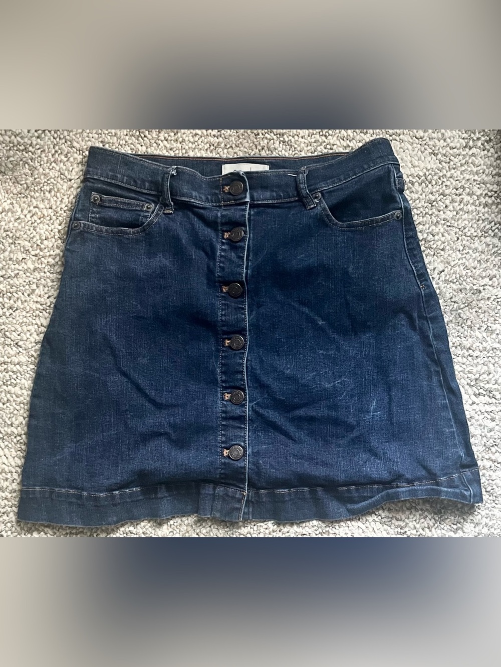 GAP Dark Blue High-Rise Button-Front Denim Skirt Size 10
